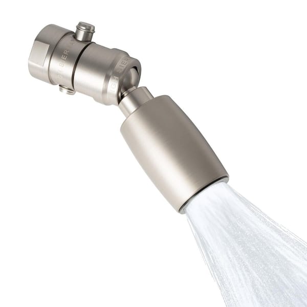 High Sierra Showerheads 1-Spray 1 in. Single Wall Mount Waterfall Fixed Rain Shower Head in Brushed Nickel