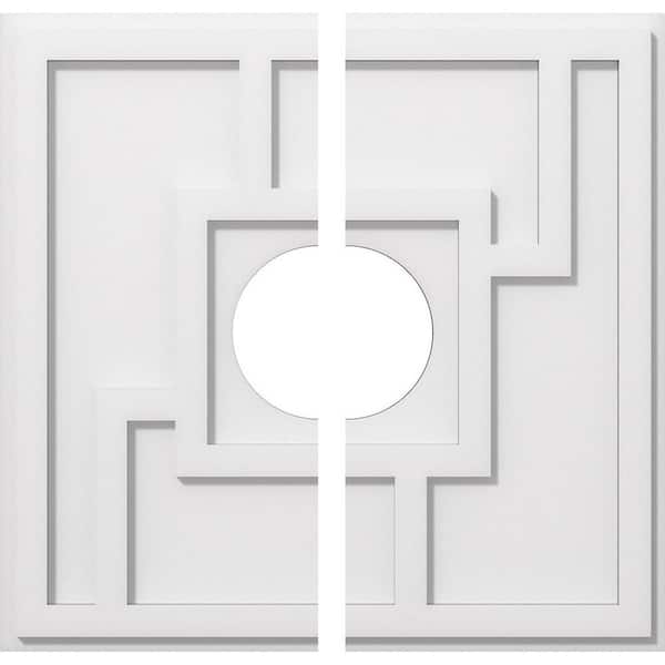 Ekena Millwork 1 in. P X 7-1/2 in. C X 22 in. OD X 6 in. ID Knox Architectural Grade PVC Contemporary Ceiling Medallion, Two Piece