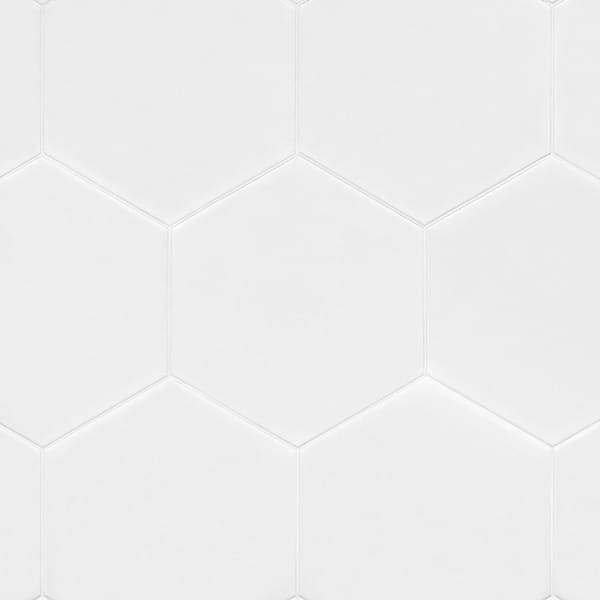 Ivy Hill Tile Master Hex White 102 In X 114 In Matte Porcelain Floor And Wall Tile 1076 Sq 8455