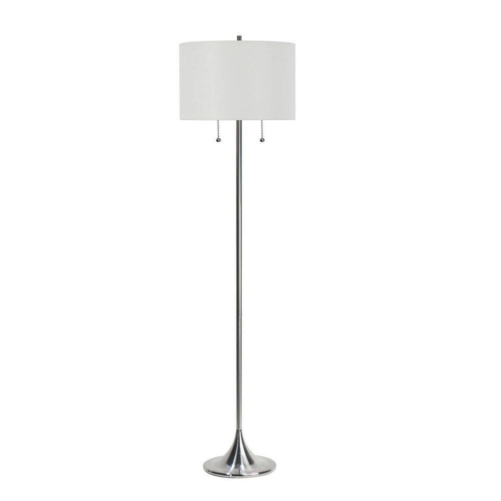 "66"" Brushed Steel Metal Column Floor Lamp with Designer Shade" price history on PriceWatchPro