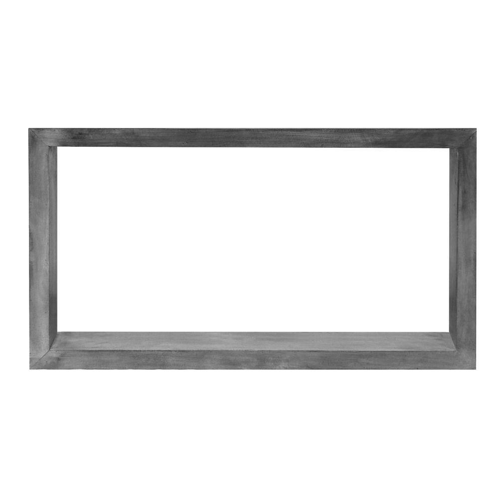 Retro Charcoal Gray 52" Mango Wood Console Table with Open Shelf