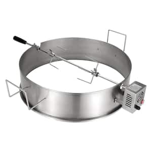 BBQ Rotisserie Ring Kit for 22 in. Kettle Charcoal Grills Stainless Steel