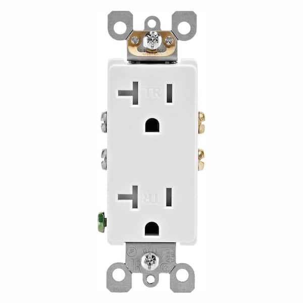Decora 20 Amp 125 V Tamper Resistant Duplex Outlet/Receptacle, White (10-Pack) T5825-THD