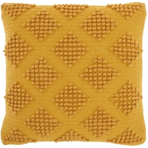 Lifestyles Yellow Geometric 18 in. x 18 in. Throw Pillow