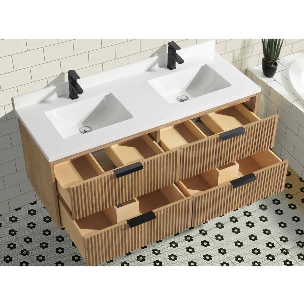 San Diego 55'' Weathered Fir Double Bathroom Vanity