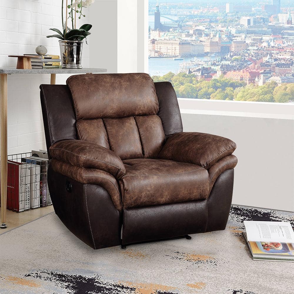 Acme Furniture Jaylen Toffee and Espresso Polished Microfiber
