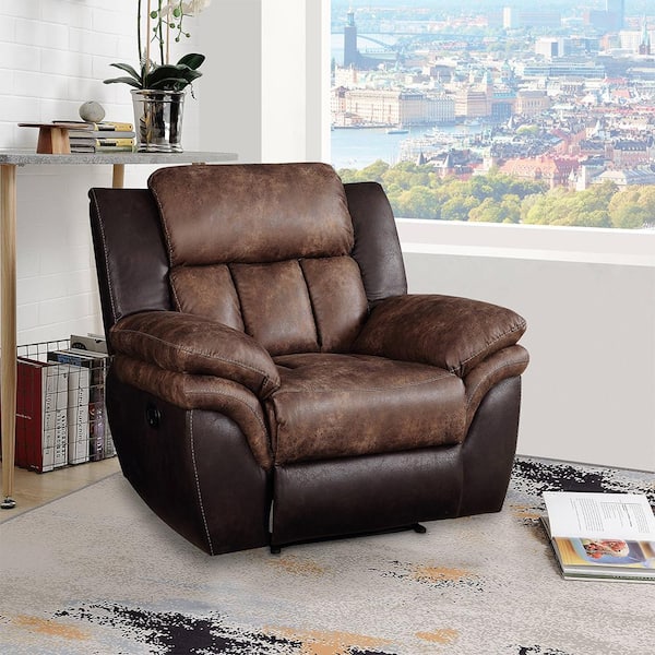 Acme Furniture Jaylen Toffee and Espresso Polished Microfiber Leather ...