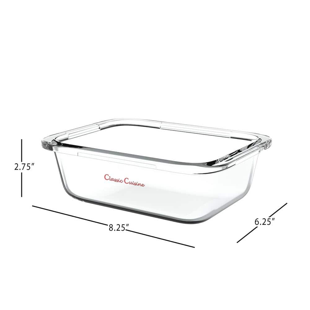 24 oz Clear Glass Meal Prep Containers with Snapping Lids, Set of 5