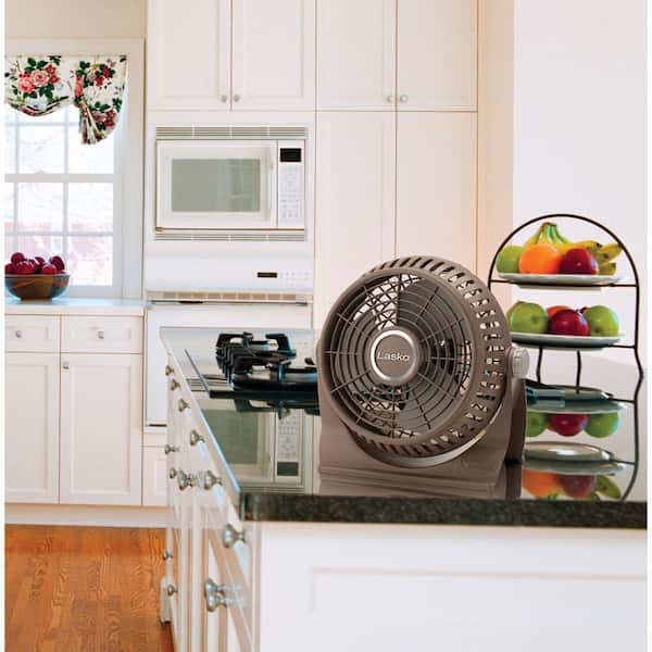 Lasko Breeze Machine 10 in. 2 Speed Brown Desk Fan with 360