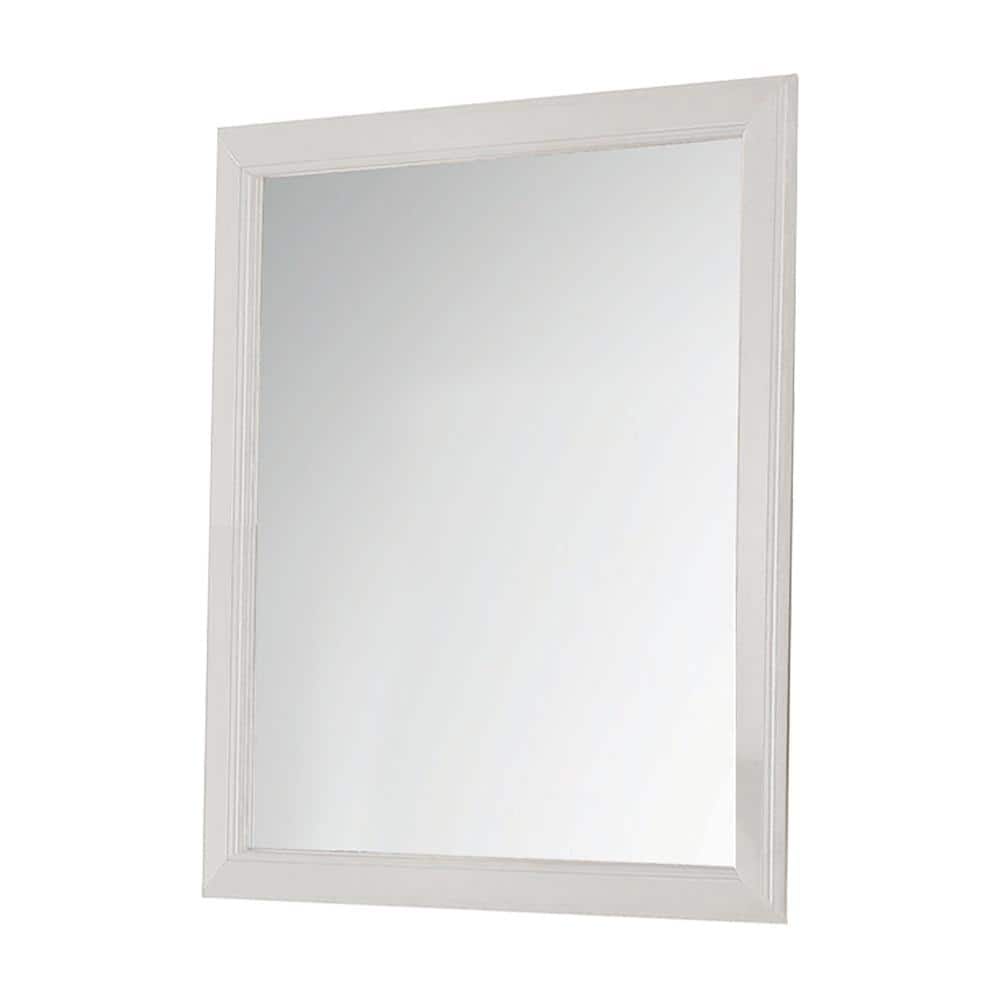 Luxurious Louis Philippe White Rectangular Wood Mirror