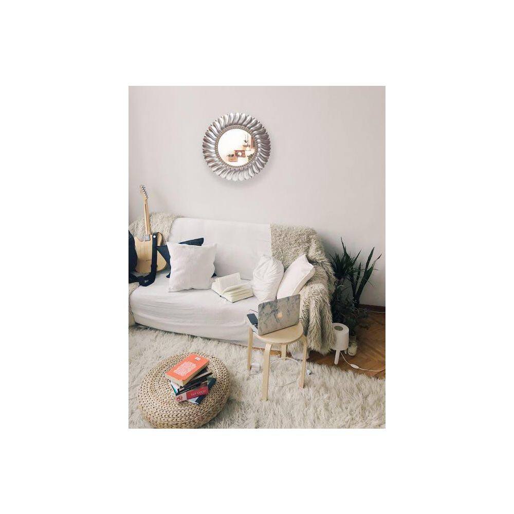 21.5" Round Silver and Gold Wall Accent Mirror