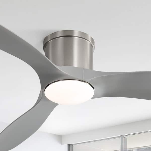 Sofucor 52 in. Integrated LED Indoor/Outdoor Gray Ceiling Fan with Light Kit and Remote Control, Reversible MotorControl