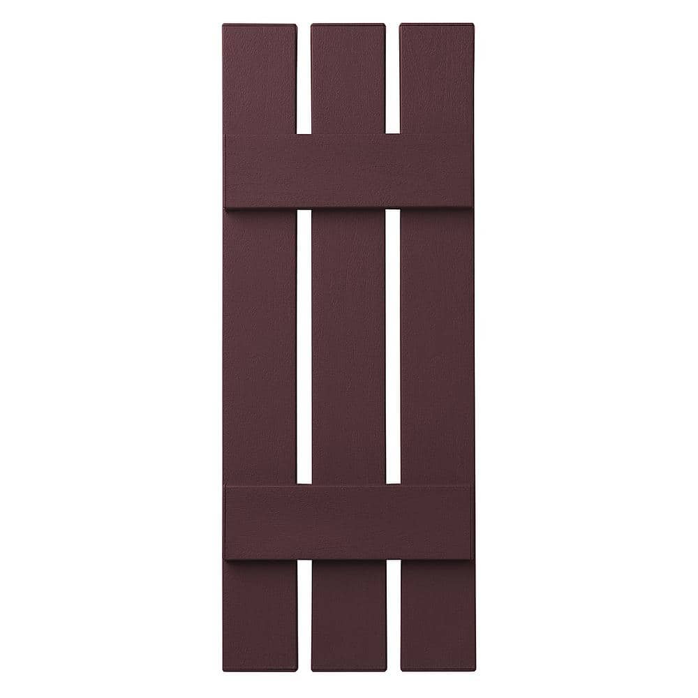 12 in. x 43 in. Polypropylene 3-Board Open Board and Batten Shutters Pair in Vineyard Red price history on PriceWatchPro