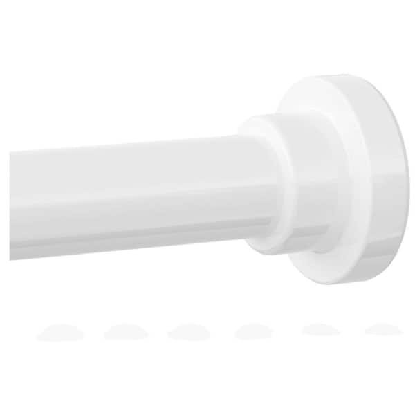 No Drill 28 in.-102 in. Adjustable 1 in. Tension Curtain Rod in White, Tension Shower Rod
