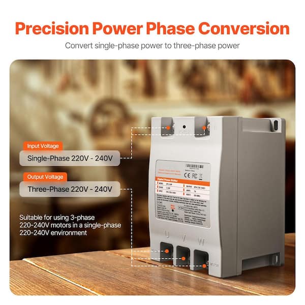 3 Phase Converter, Single to 3 Phase, 220 V-240 V, for Residential and Commercial Use