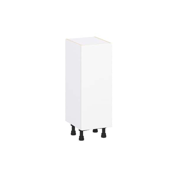 Timberline 12 in. W x 14 in. D x 34.5 in. H Assembled Slab Full Height Door Base Kitchen Cabinet in Bright White
