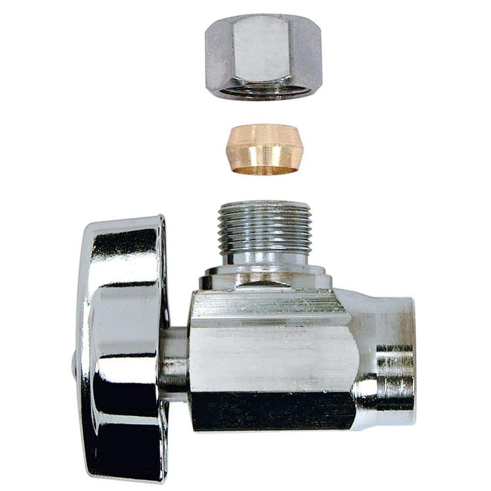 Chrome-Plated Brass Quarter Turn Shut-Off Valve with Lever Handle