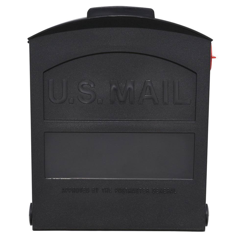 Patriot Medium Black Plastic Post Mount Mailbox