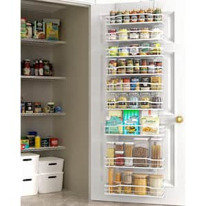 9-Tier White Over The Door Pantry Organizer, Metal Hanging Spice Rack, Pantry Organization and Storage