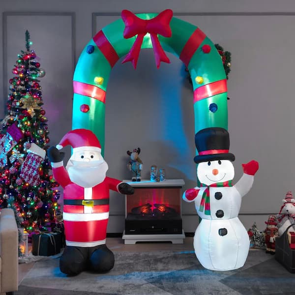 Gymax 8 ft. H x 6.7 ft. Tall Inflatable Archway Christmas
