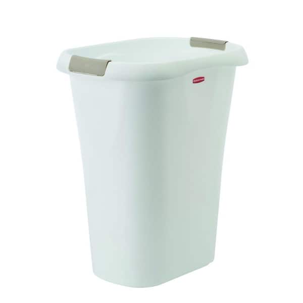 Rubbermaid 8 Gal. White Rectangular Trash Can with LinerLock