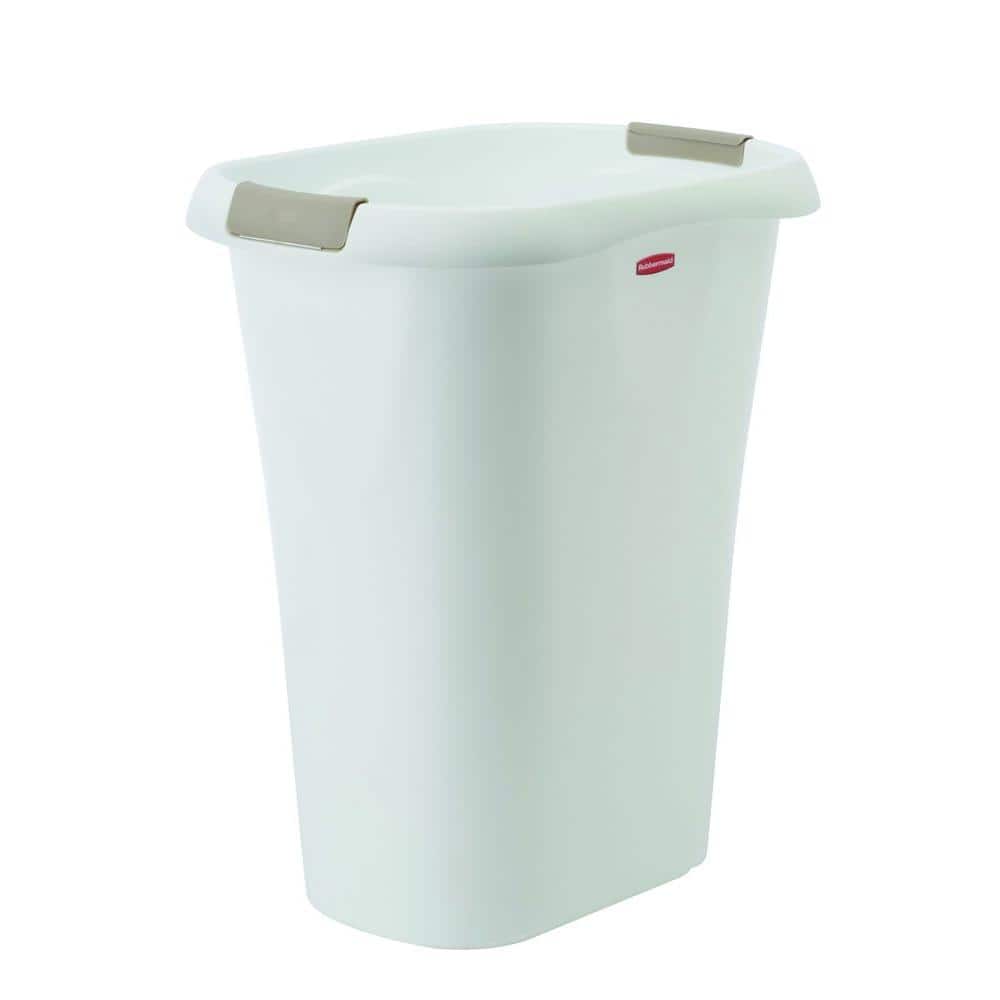 MOXIE 8-Gallons Clean Breeze White Plastic Wastebasket Flap Tie