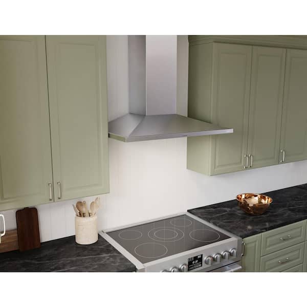 Anzio 30 in. 600 CFM Wall Mount Range Hood with LED Light in Stainless Steel