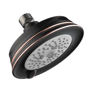 3-Spray 5.3 in. Single Wall Mount Fixed Adjustable Shower Head in Rubbed Bronze