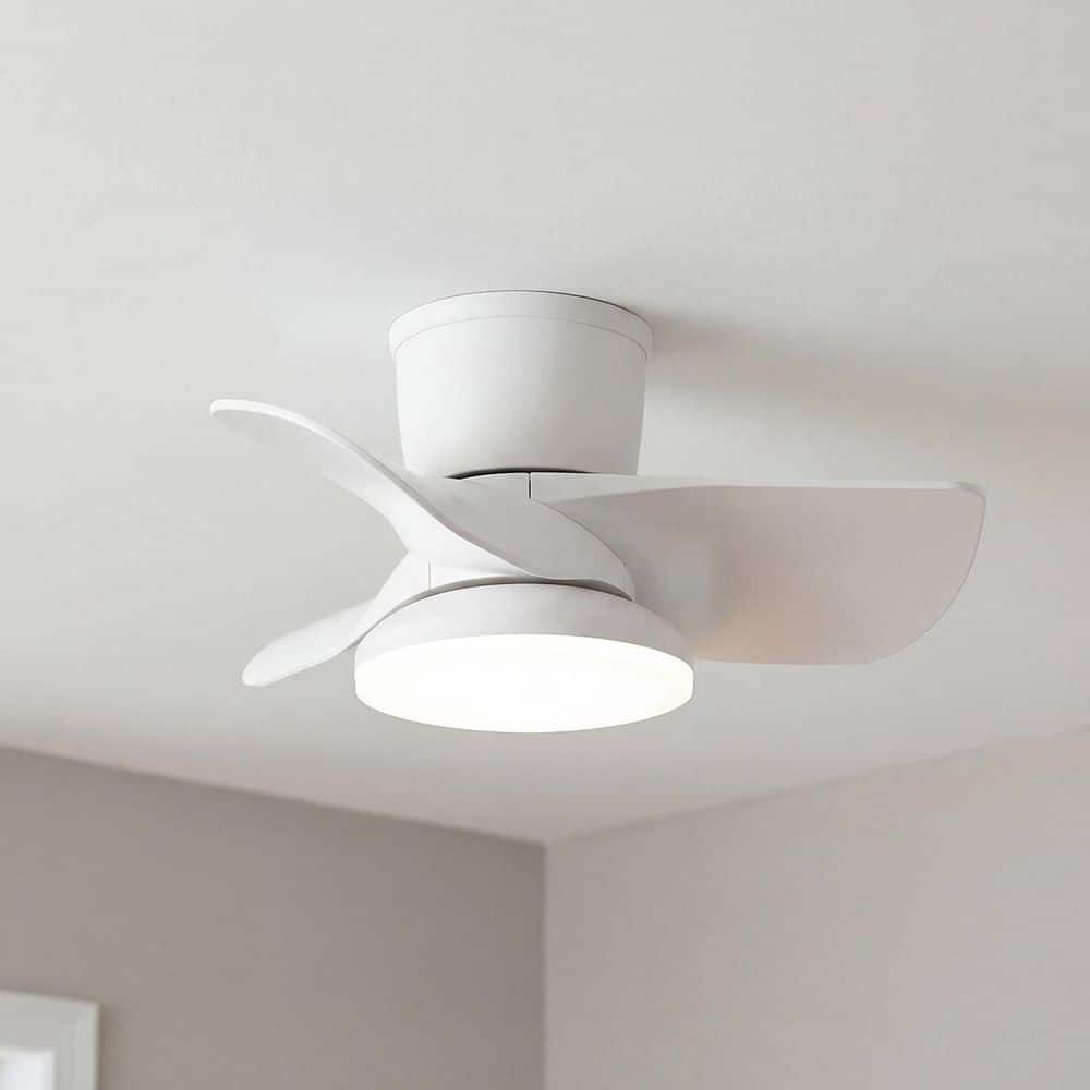 Plumier 22 in. Matte White Flush Mount Ceiling Fan with DC Motor, White Color Temperature Adjustable LED, and Remote price history on PriceWatchPro