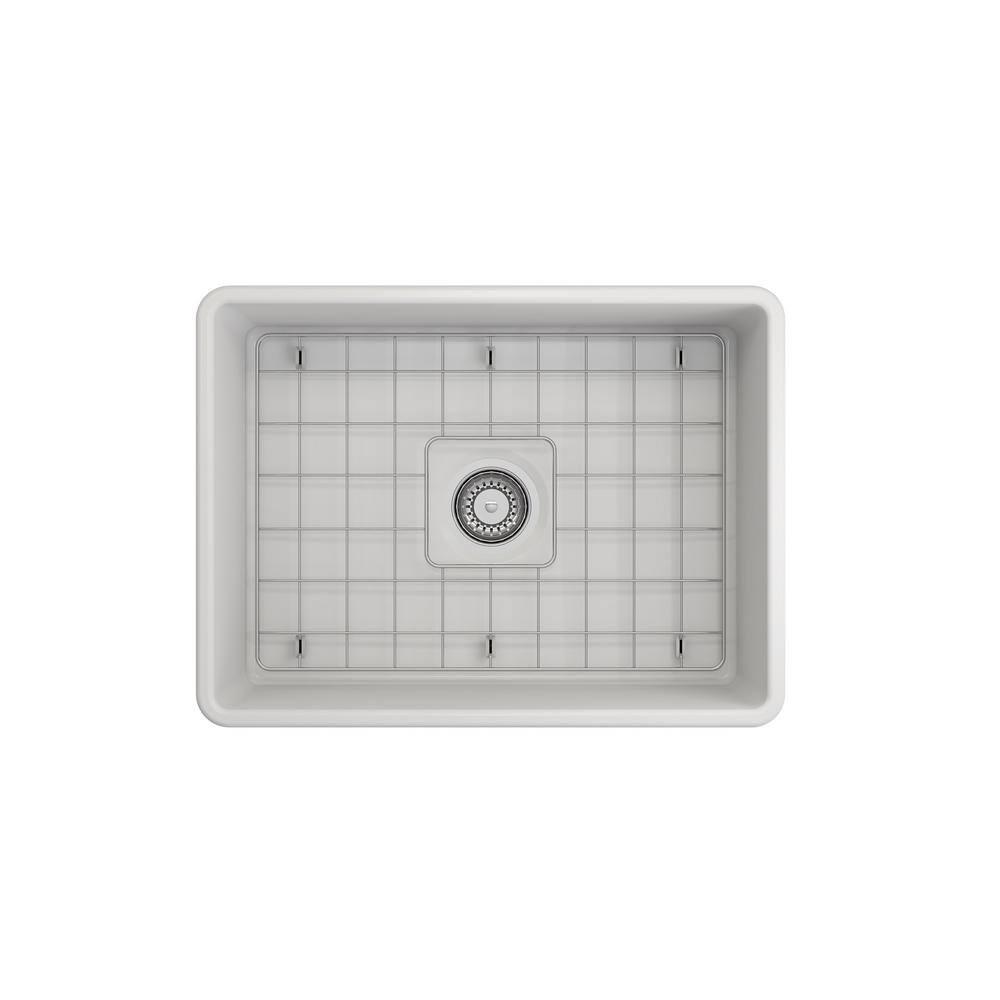 Matte White Fireclay Farmhouse Apron Front Single Bowl Kitchen Sink