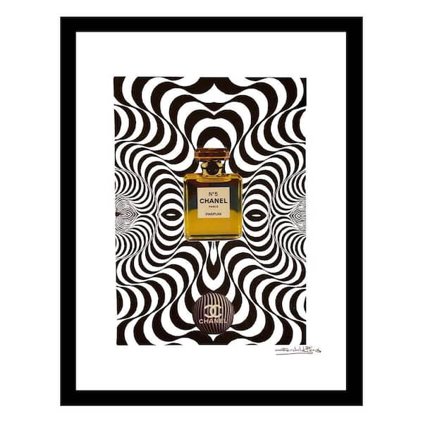 VENICE BEACH Collections Vintage Designer Fashion Perfume Bottle Groovy Waves by Fairchild Paris 1 Piece Framed Graphic Print 18 in. x 14 in.