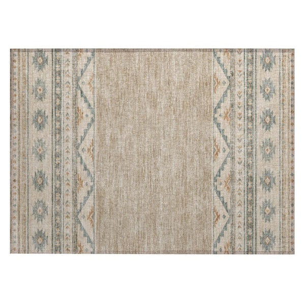 Chantille Machine Washable Indoor/Outdoor Abstract ACN3075 Linen 2 ft. x 3 ft. Accent Rug