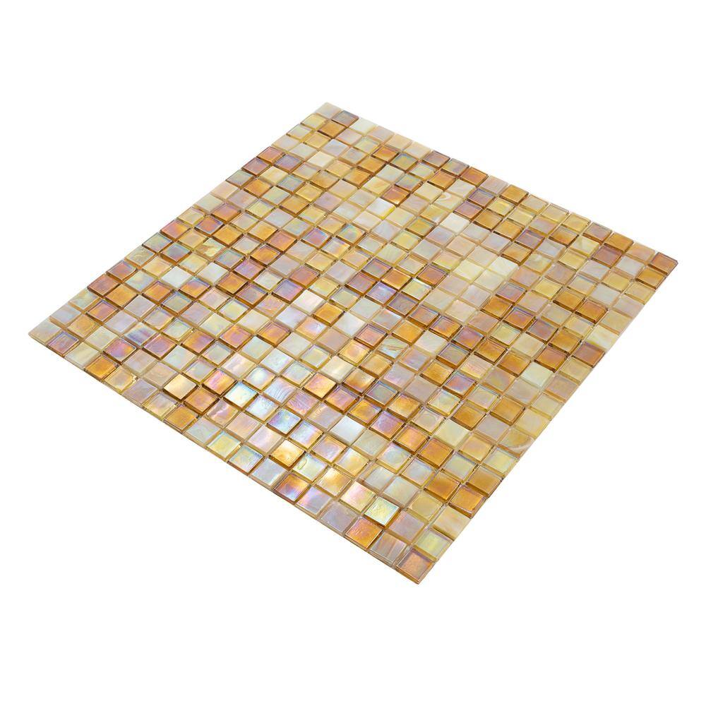 Golden Iridescent Glass Mosaic Wall and Floor Tile