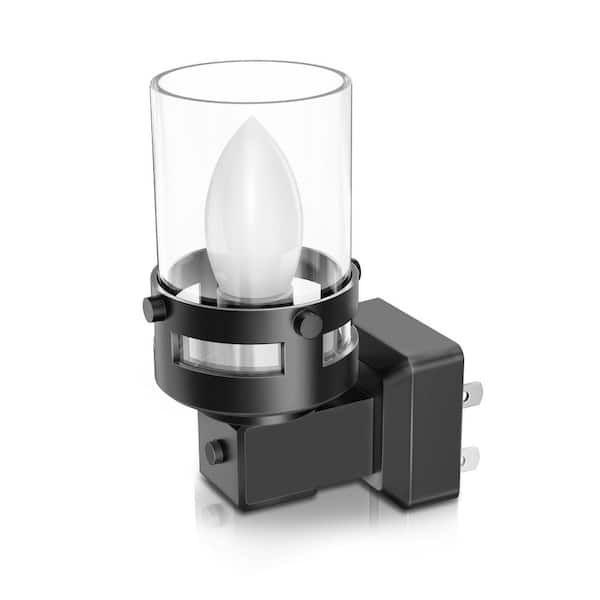 1-Light Candle Night Light Plug in with Dusk to Dawn Sensor 3000K Warm White, Suitable for Bedroom, Hallway