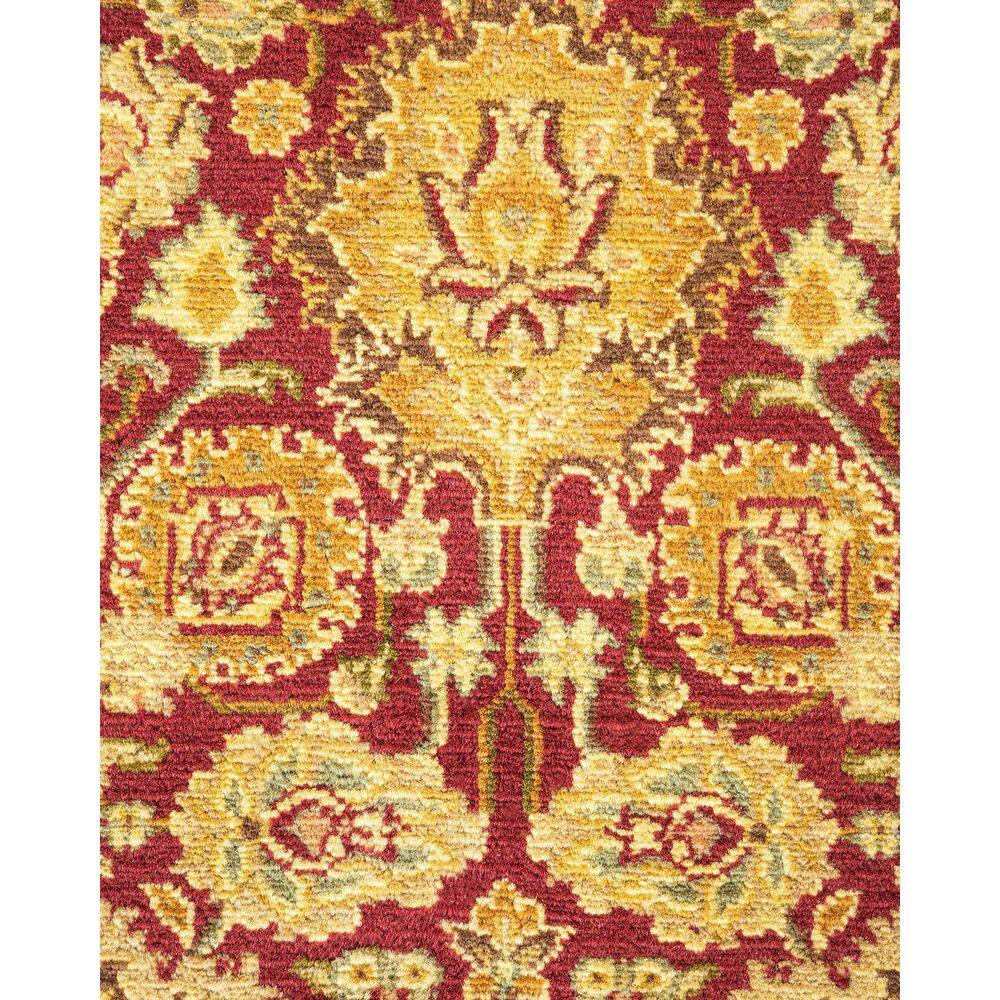 Hand-Knotted Purple Geometric Wool 5x8 Area Rug