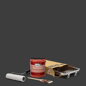 1 gal. Black Ultra Extra Durable Flat Interior Paint and 5-Piece Wooster Set All-in-One Project Kit
