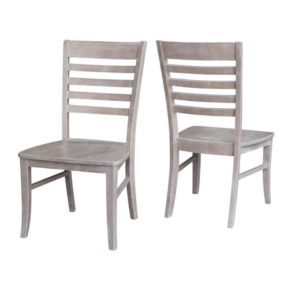 International Concepts Milan Weathered Taupe Gray Wood Dining Chair Set Of 2 C09 310p The Home Depot