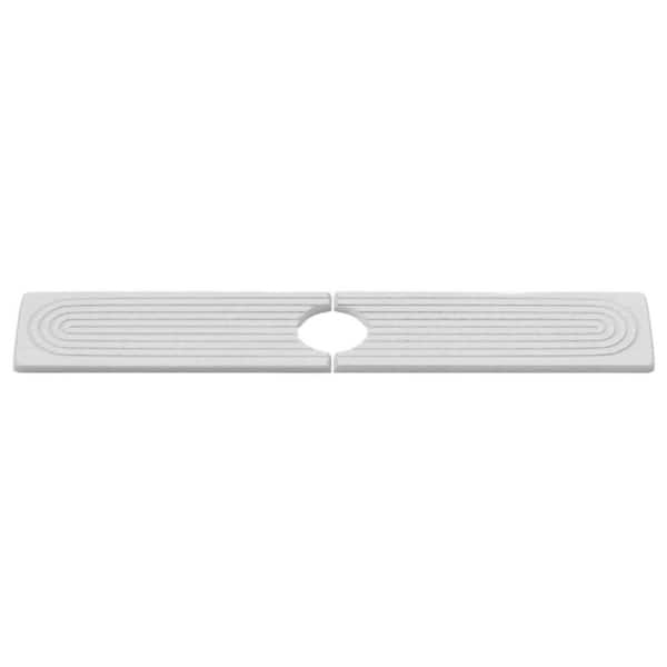 Numhew 0.5 in. H x 23.6 in. W x 4 in. D White Quick Dry Sink Splash Guard, Sink Faucet Mat, Stone Sink Tray for Countertops