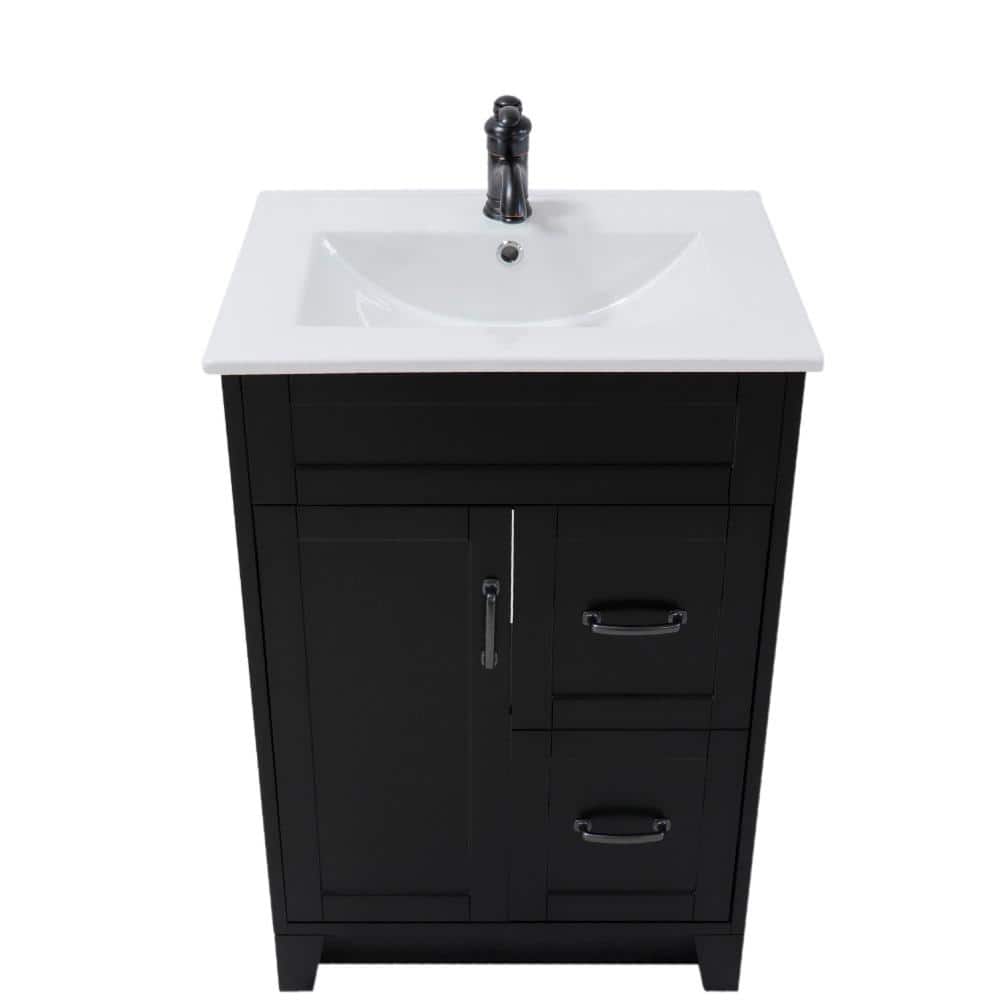 Espresso Freestanding Single Bathroom Vanity with Ceramic Top