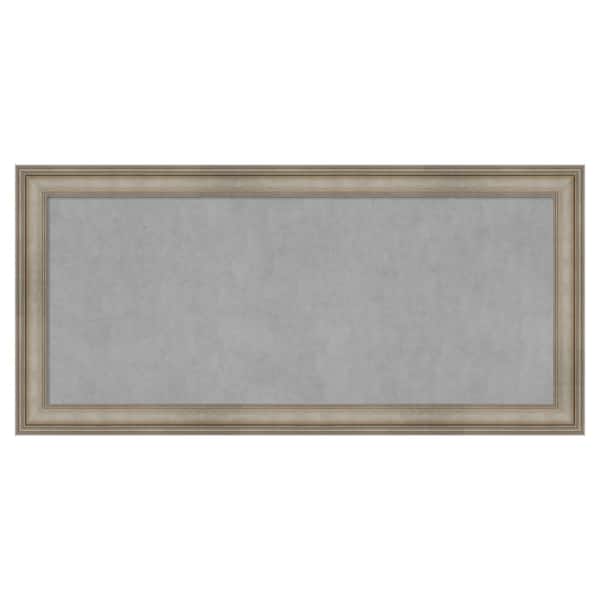 Amanti Art Mezzanine Antique Silver Narrow 53 in. x 25 in. Framed Magnetic Board