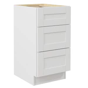Richmond Verona White 34.5 in. H x 18 in. W x 24 in. D Plywood Laundry Room Drawer Base Cabinet with 0 Shelves