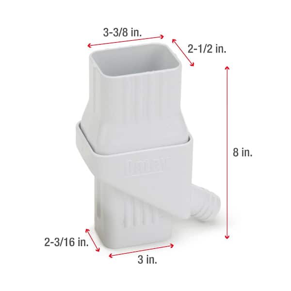 Mystic 2 in. x 3 in. White Rainwater Collection System