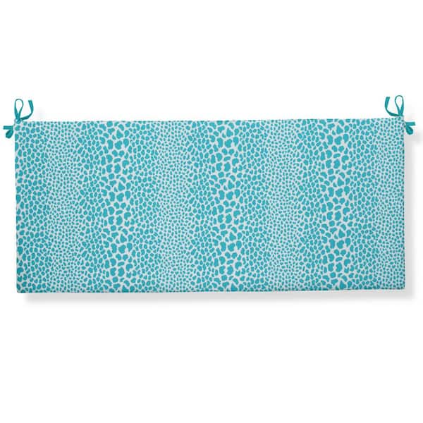 Grouchy Goose Don't Be Catty Rectangular Bench/Porch Swing Cushion in Aqua