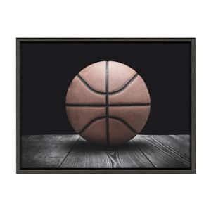 Sylvie "Vintage Basketball on Black" by Saint and Sailor Studios Framed Canvas Wall Art