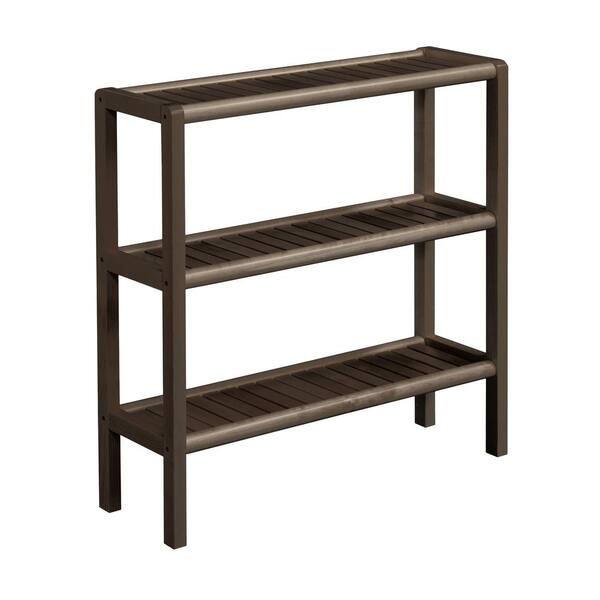 New Ridge Home Goods 29 in. Espresso Wood 3-shelf Accent Bookcase-2207 ...