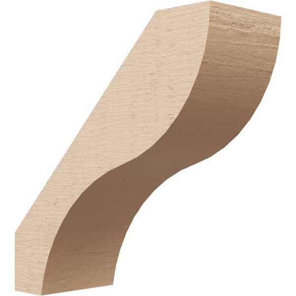 Ekena Millwork 3 in. x 8 in. x 8 in. Geneva Rough Cedar Woodgrain Timberthane Polyurethane Knee Brace, Primed