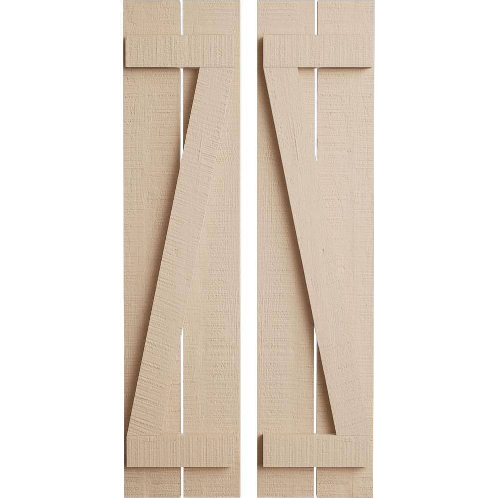 11.5 in. x 26 in. Timberthane Polyurethane 2-Board Spaced Board-n-Batten Rough Cedar Faux Wood Shutters w/Z-Board Pair price history on PriceWatchPro