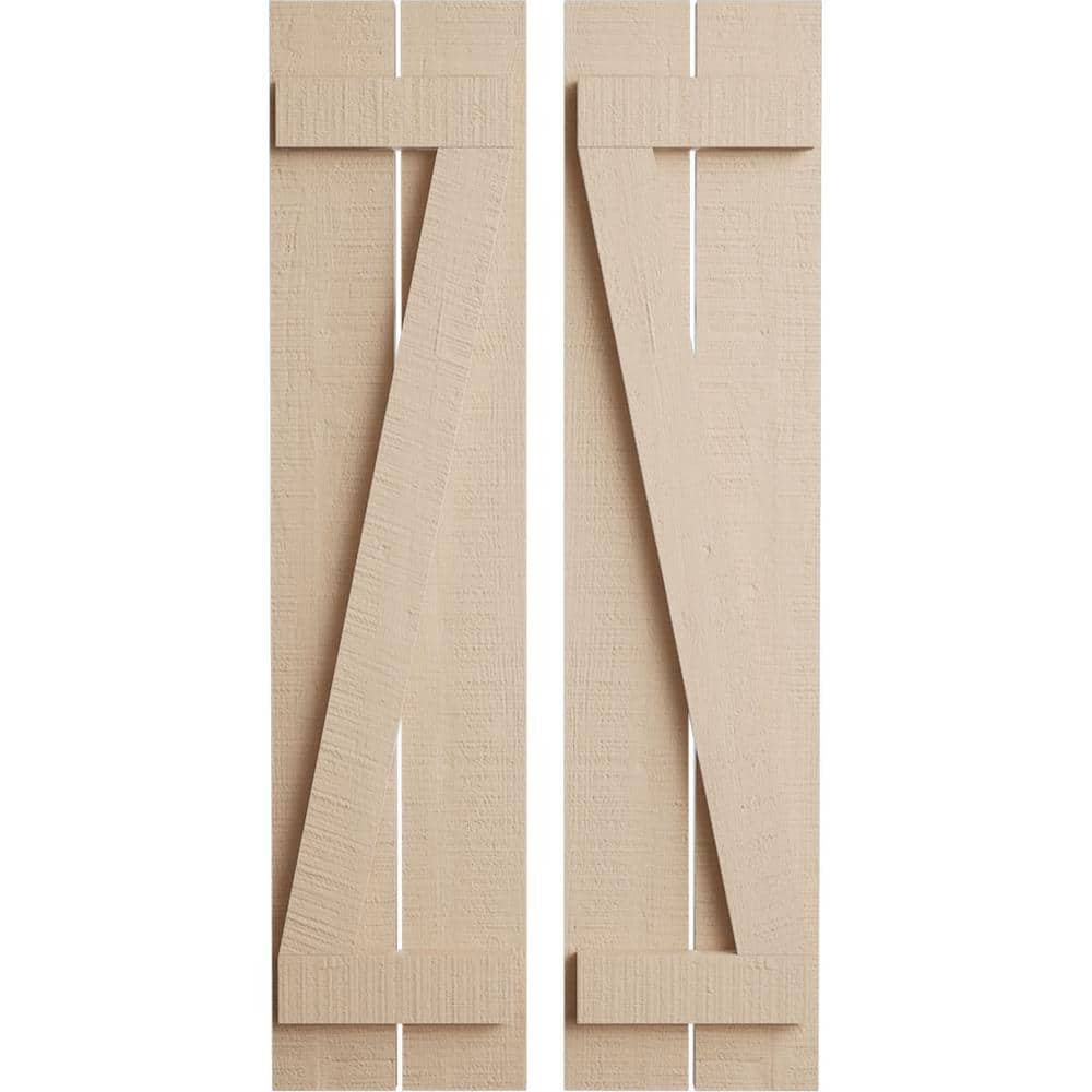 11.5 in. x 44 in. Timberthane Polyurethane 2-Board Spaced Board-n-Batten Rough Cedar Faux Wood Shutters w/Z-Board Pair price history on PriceWatchPro