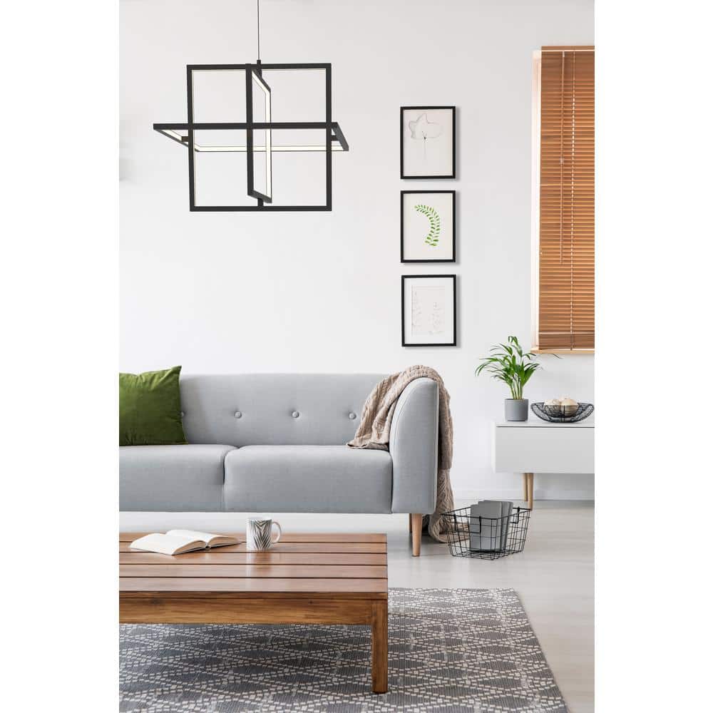 Black Brushed Nickel 3-Light LED Pendant with Glass Shades
