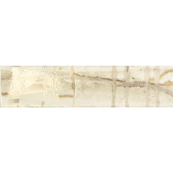 Homage Washington White/Brown/Gray 3 in. x 12 in. Textured Look Porcelain Subway Wall Tile Sample